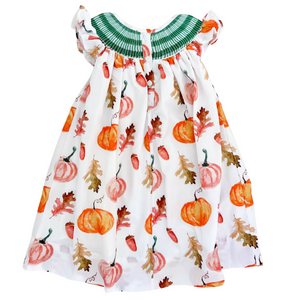 Gingham Watercolor Pumpkin Dress