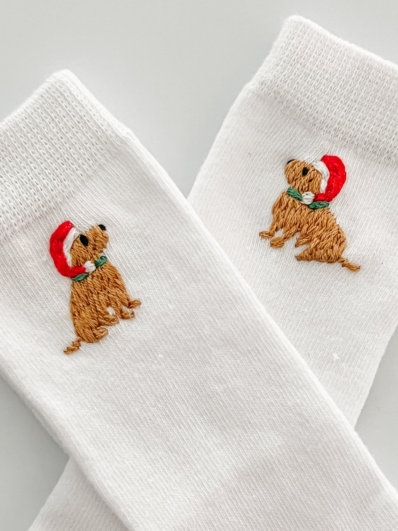 Santa Puppy Socks