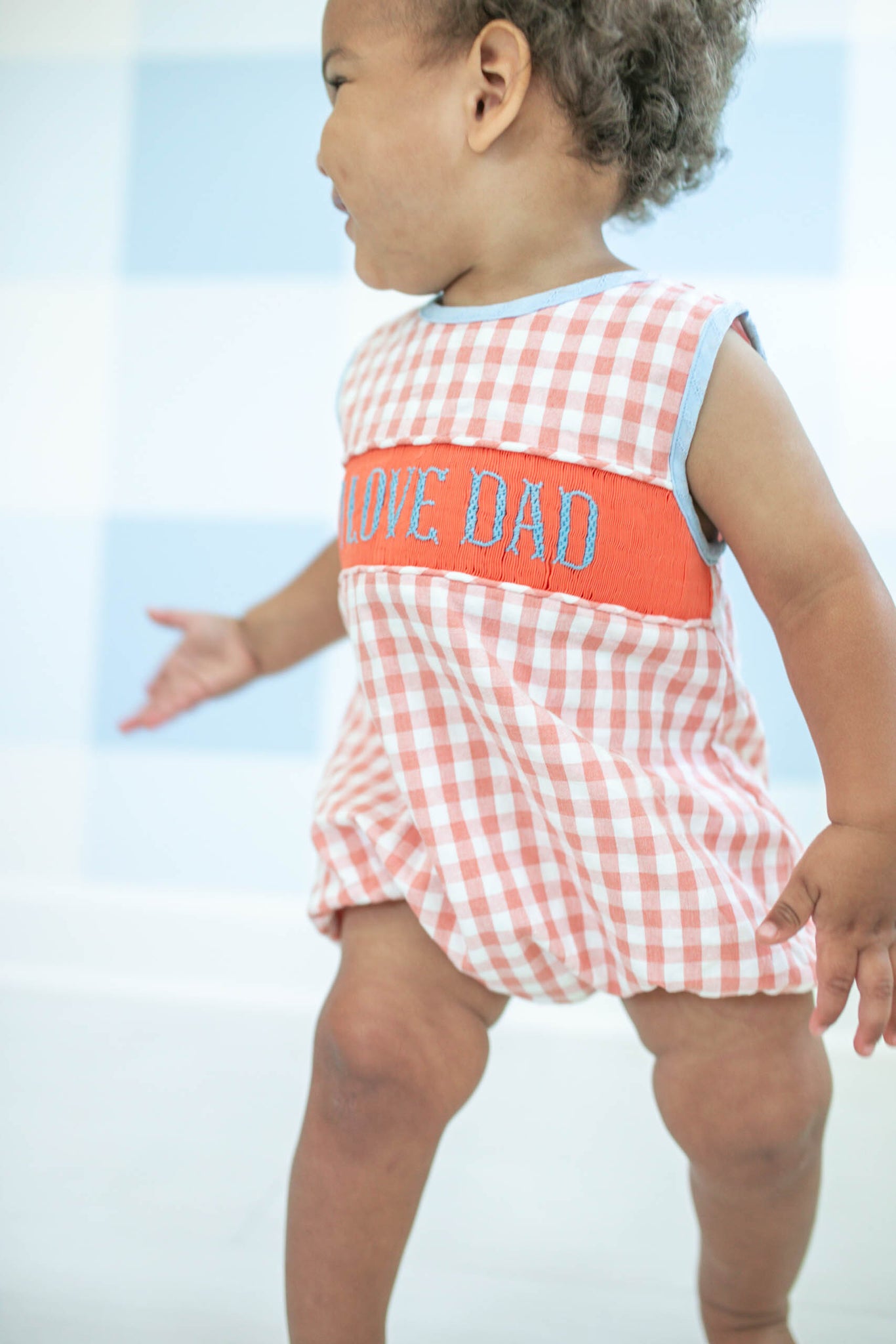 I Love Dad Father's Day Smocked Bubble