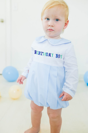 Birthday Boy Long Sleeve Gingham Bubble