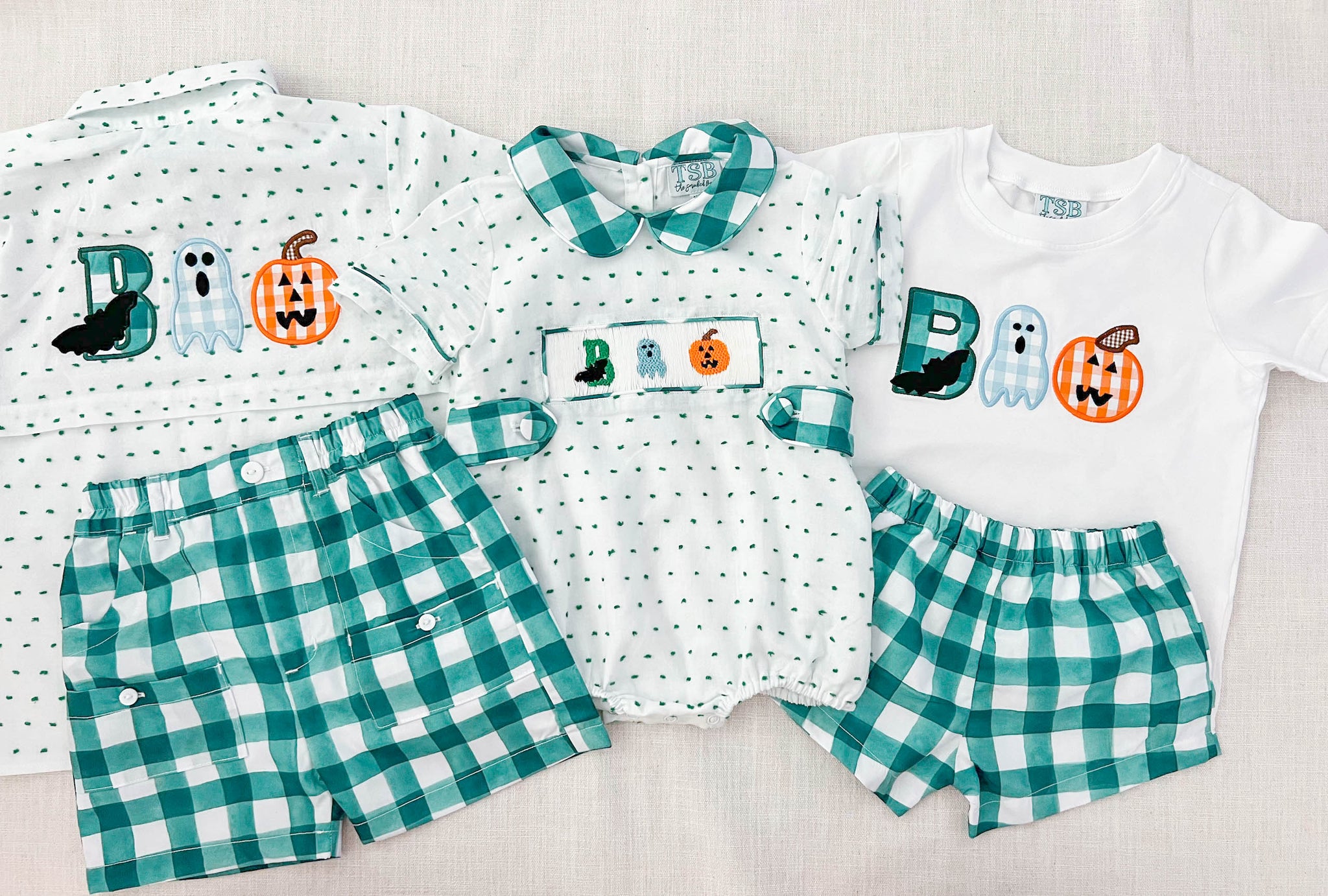 BOO Gingham and Swiss Dot Bubble