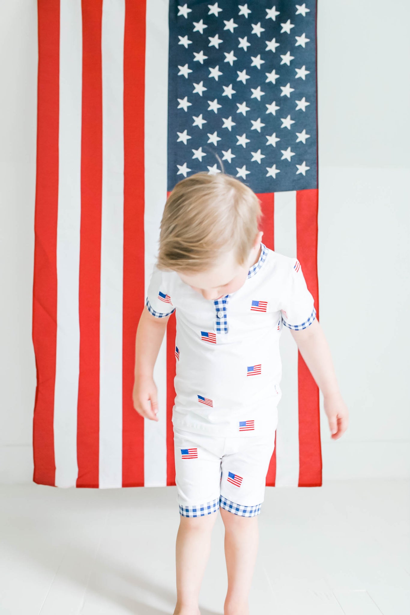 American Flag Pajama Short Set