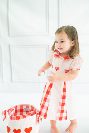 Girl's Pleated Valentine Heart Dress