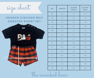 Orange Gingham BOO Sweater Short Set