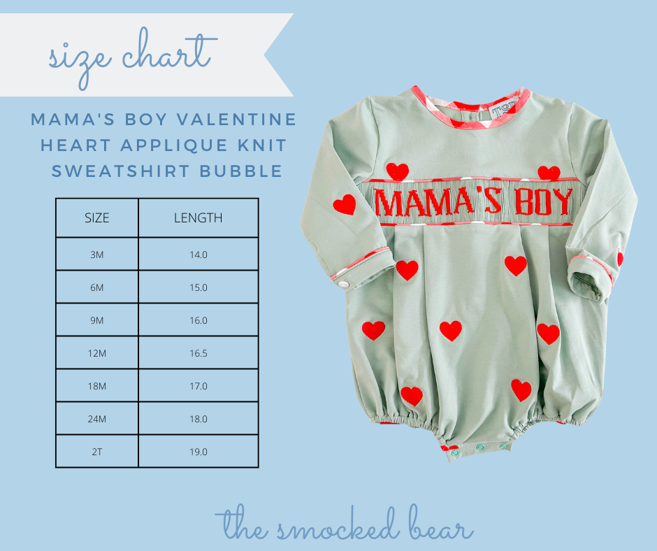 Mama's Boy Valentine Heart Applique Knit Sweatshirt Bubble